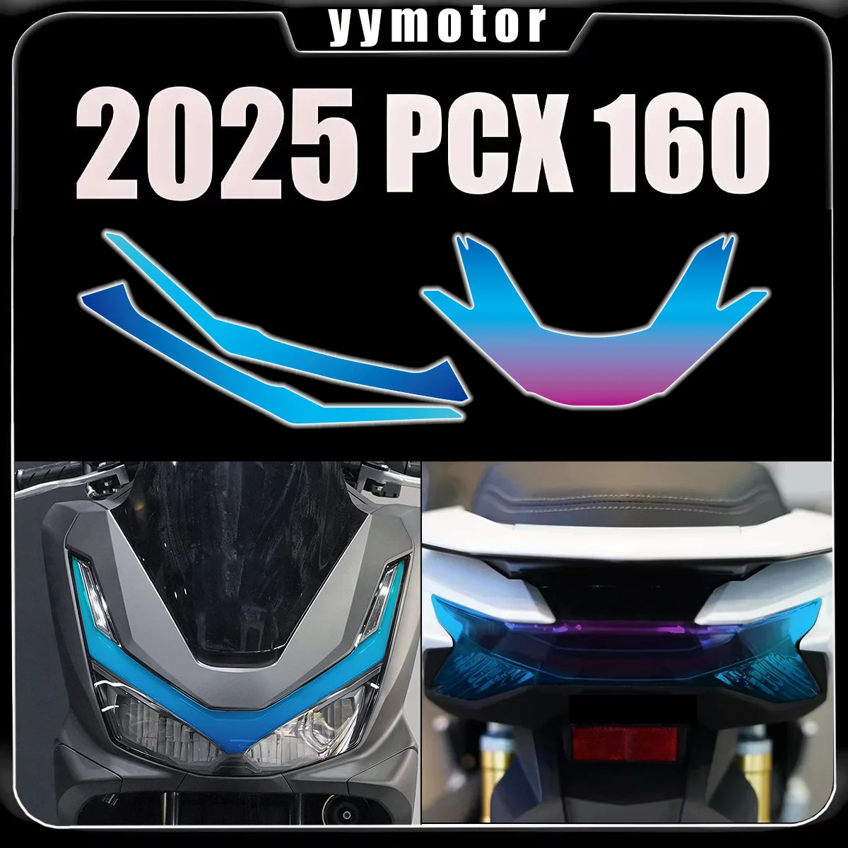 

For PCX160 PCX 160 2025 Taillight Color Change Transparent Sticker High Quality Motorcycle Stickers Waterproof Sunscreen Decals
