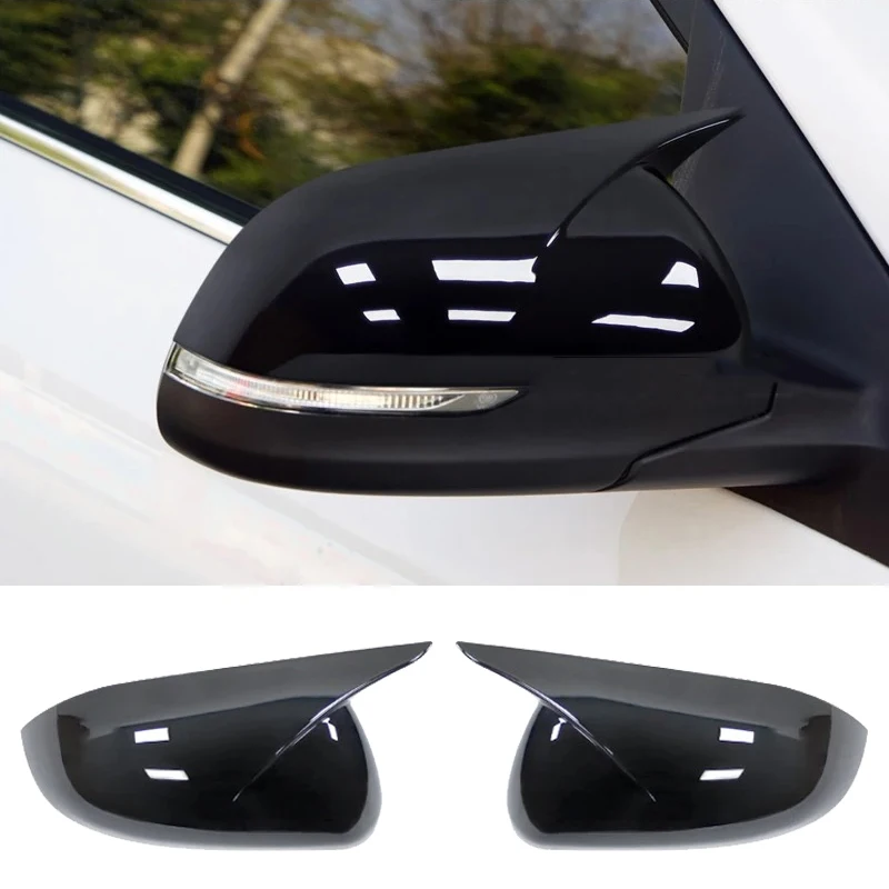

For KIA K2 KX Cross 2017-2020 RIO 4 2017-2023 Side Mirror Cover Cap Glossy Black ABS Car Exterior Accessories