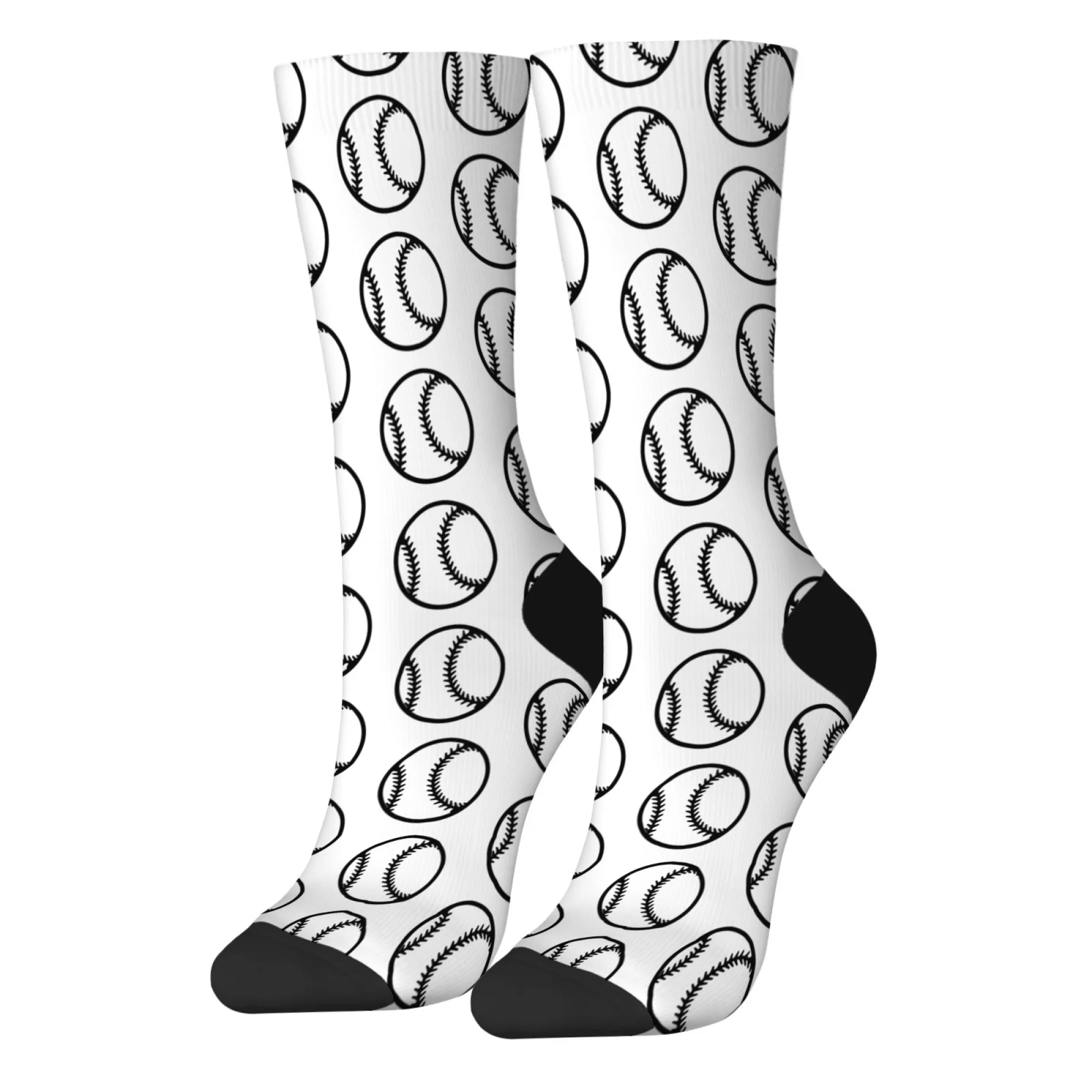 1 Pair Baseball Socks Sporty Baseball Seam Color Scheme Athletic  Casual Mid-Calf Socks Baseball Theme Footwear Game Day Playful