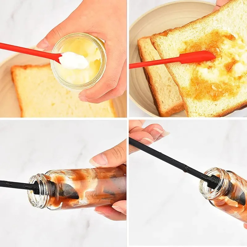1/2/3/4set Silicone Cream Spatula Makeup Spatulas Mini Spatula Tiny Spoon Spatula for Kitchen Glass Jar Bottle Beauty Cosmetic