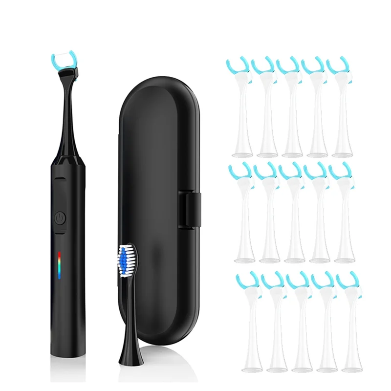 Electric Flosser 50 Replacement Heads Power Flosser And Electric Toothbrush For Home And Travel Rushing And Flossing Black