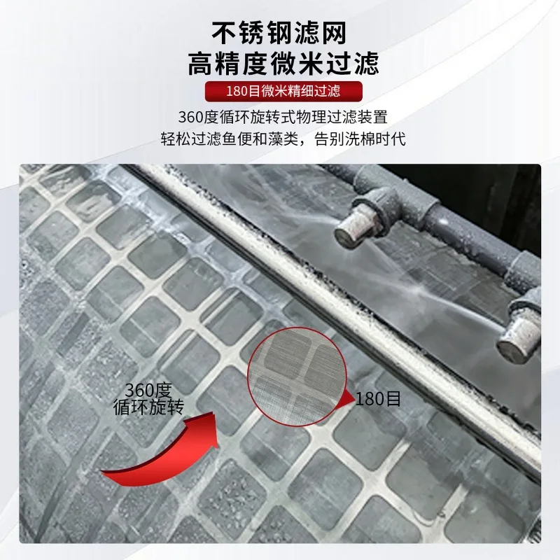 Carp pond filter water circulation system, automatic sewage discharge, intelligent backwash, stainless steel drum microfilter