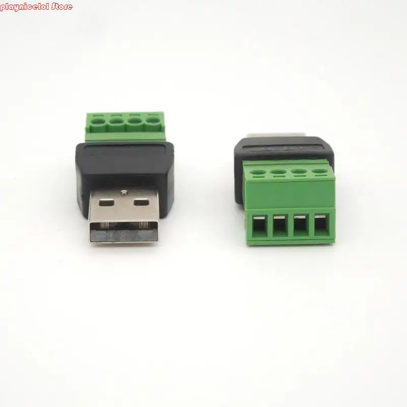 Conectores USB soldados e8ba plugues machos USB 2.0 Adaptadores parafuso Adaptadores