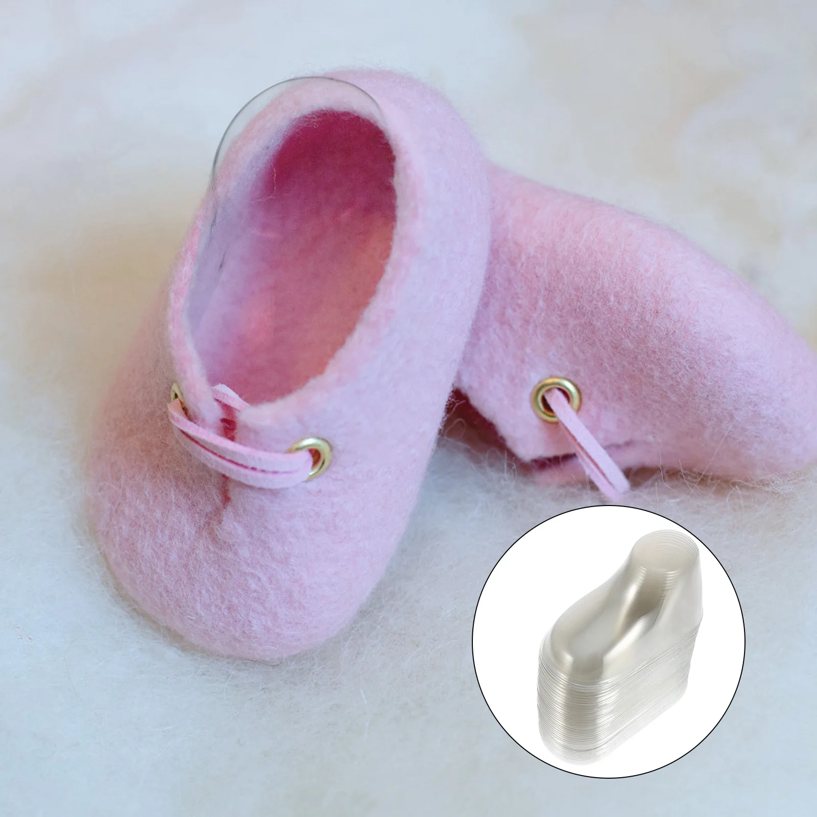

40pcs Transparent PVC Shoe Trees 8CM For Baby Shoes Socks Display Holders Stands Shoemaking Accessories Jewelry Display Tools