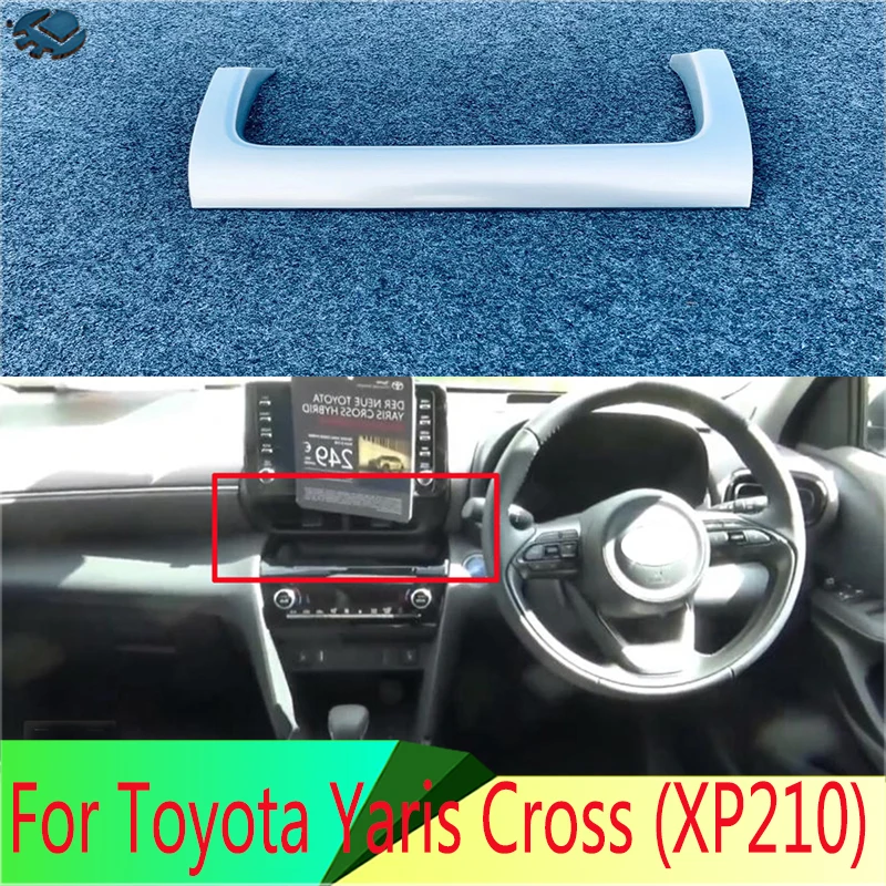 Right Hand Drive For Toyota Yaris Cross (XP210) 2020 2021 ABS Chrome Exhaust Cover Middle Air Outlet Dashboard Decorative Border