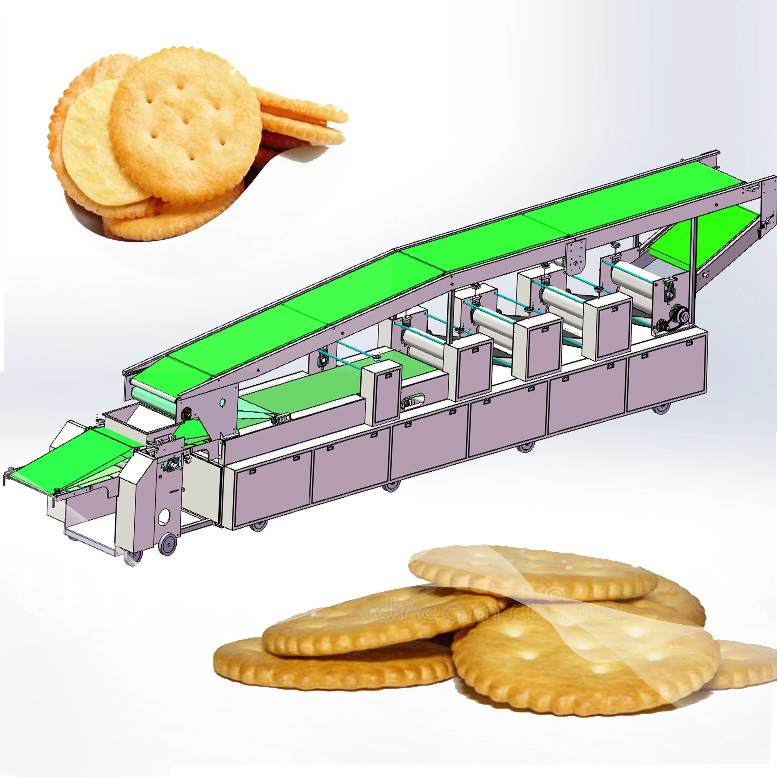 Полностью автоматическая многофункциональная твердая мягкая газированная печенье, крекер, линия по производству печенья, машина для производства печенья для фабрики