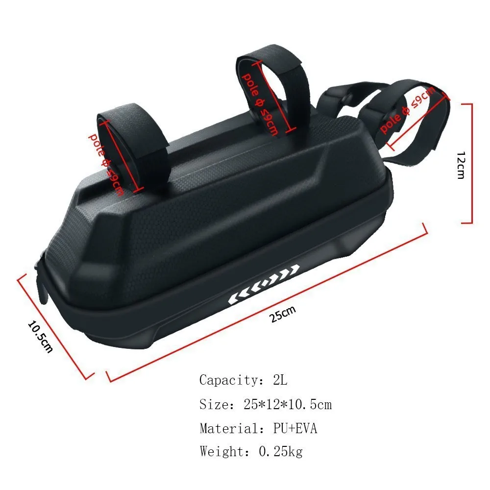 

Night Riding Bike Handlebar Bag Quick Release Mount Black Organized Storage Waterproof EVA PU For Electric Scooter