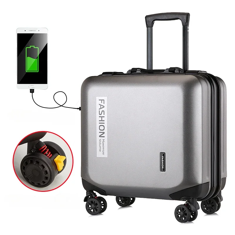 18 Inch Rolling Luggage Case Carry on Cabin Lightweight Luggage Password Trolley Luggage Bag Small Suitcase with Wheels