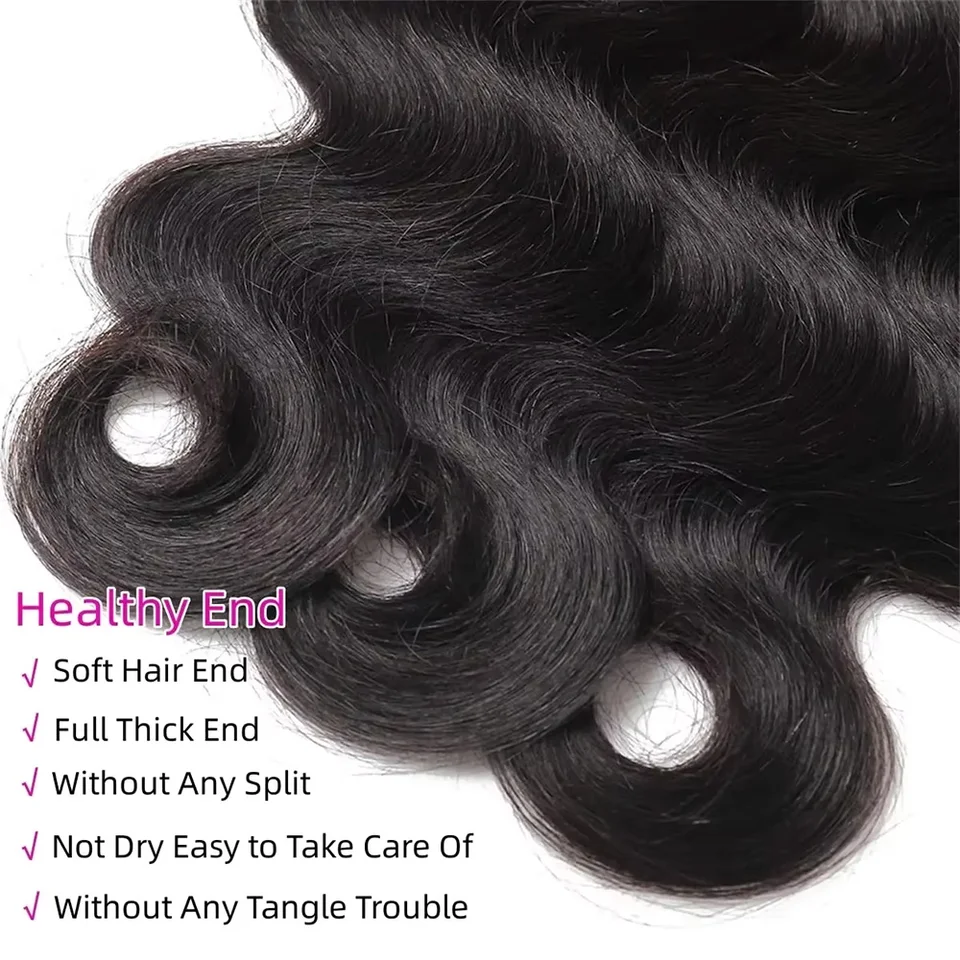 Paquetes de cabello humano brasileño con onda natural, 10-40 pulgadas, Remy virgen, 1/3/4 piezas, color natural 5