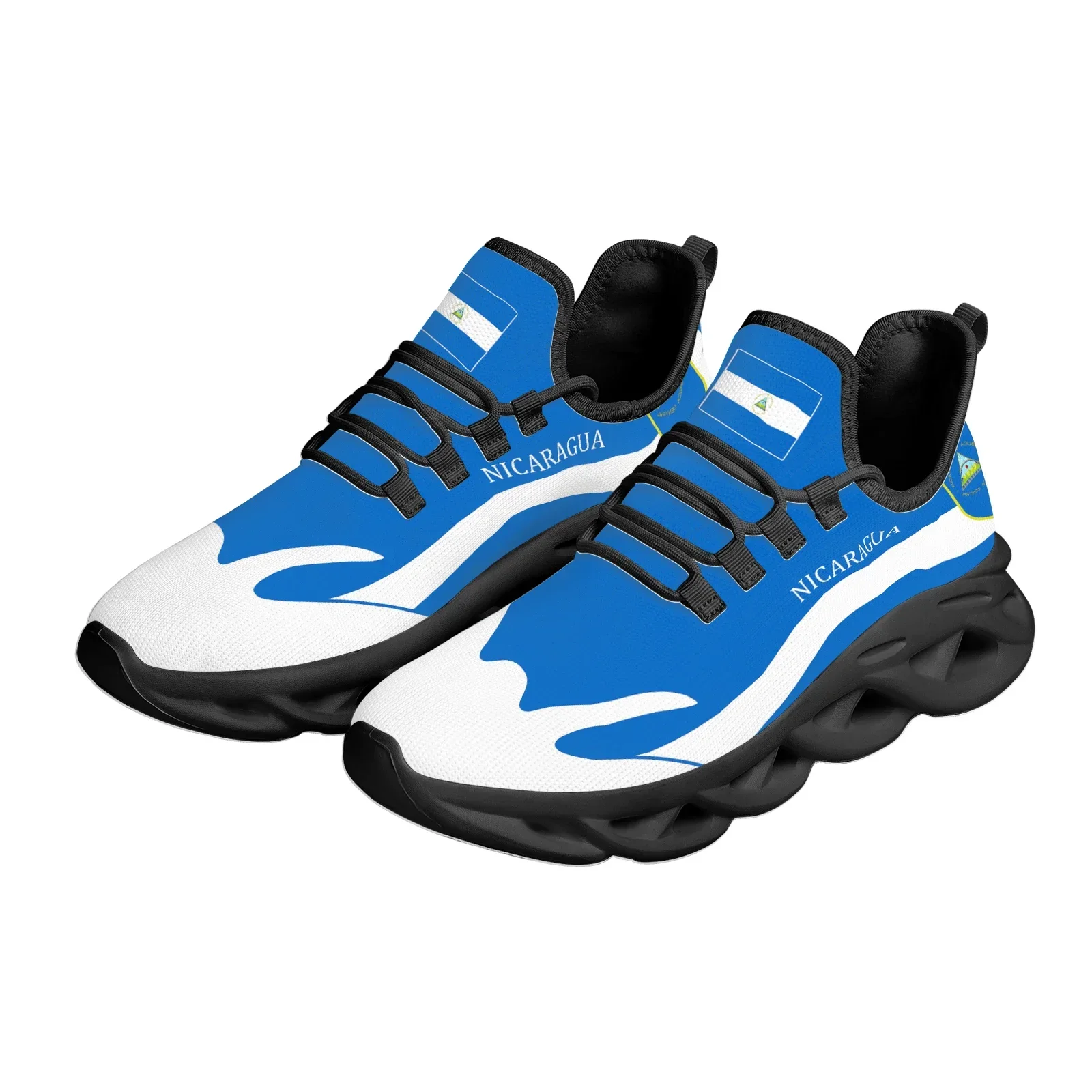 Nicaragua National Flag National Emblem Design Spring Outdoor Basketball Shoes Lightweight Breathable Platform Shoes