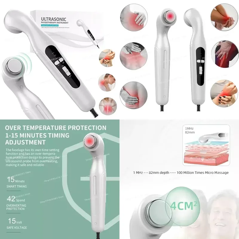 Ultrasound Physiotherapy Device Arthritis Physical Therapy Waist Arm Body Pain Relief Muscle Stimulator Massager Machine
