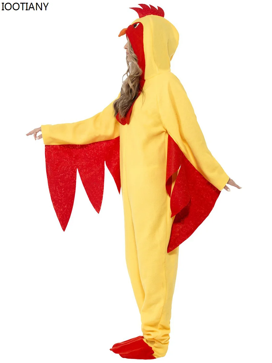 Costume Cosplay di pollo animale divertente Unisex novità mascotte animale adulto gioco di ruolo di Halloween tuta da festa vestito da palcoscenico