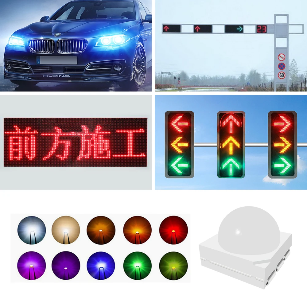 0.5W 5050 SMD LED 30degre Lens  Dome Type Red / Green/ Blue LED Beads Single Color For  LED Traffic Light/ LED Display/Car Light