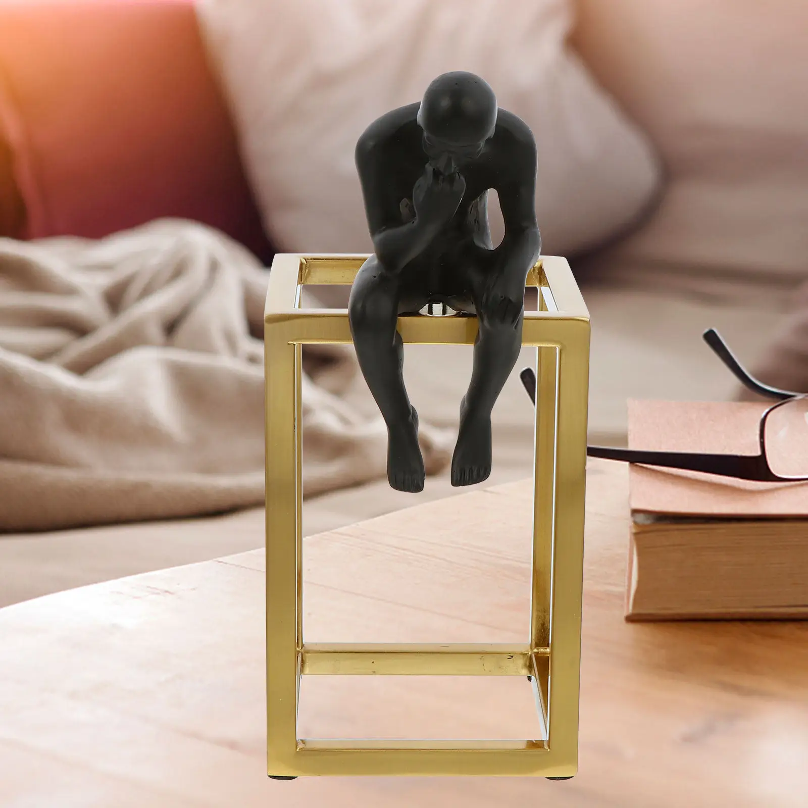 1Set Creative Home Decor Iron Art Decoration Modern Thinker Design Desktop Adornment Perfect Office Living Room Ornament Gift