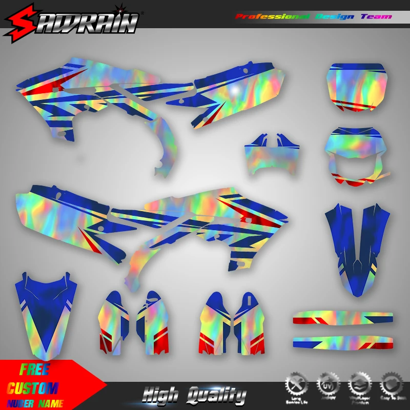 Sawrain Motorcycle Sticker Custom Team Graphics Decals Kit For YAMAHA 19-23 YZF250 18-22YZF450 19-22 WRF450 20-23 WRF250