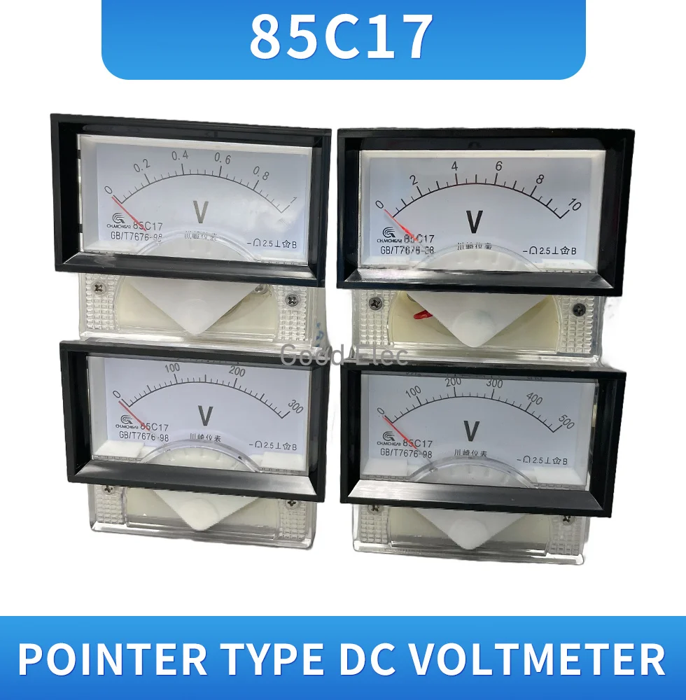 85C17 DC 1V 2V 3V 5V 10V 15V 20V 30V 50V 100V 500V  Panel Meter voltmeter for voltage Testing voltage Tester Gauge