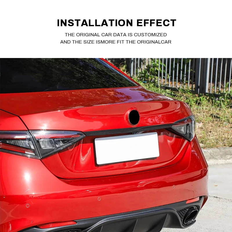 

Real Carbon Fiber Car Rear Trunk Tailgate Trim Strip For Alfa Romeo Giulia 2017-2025 Decoration Sticker external Accessories