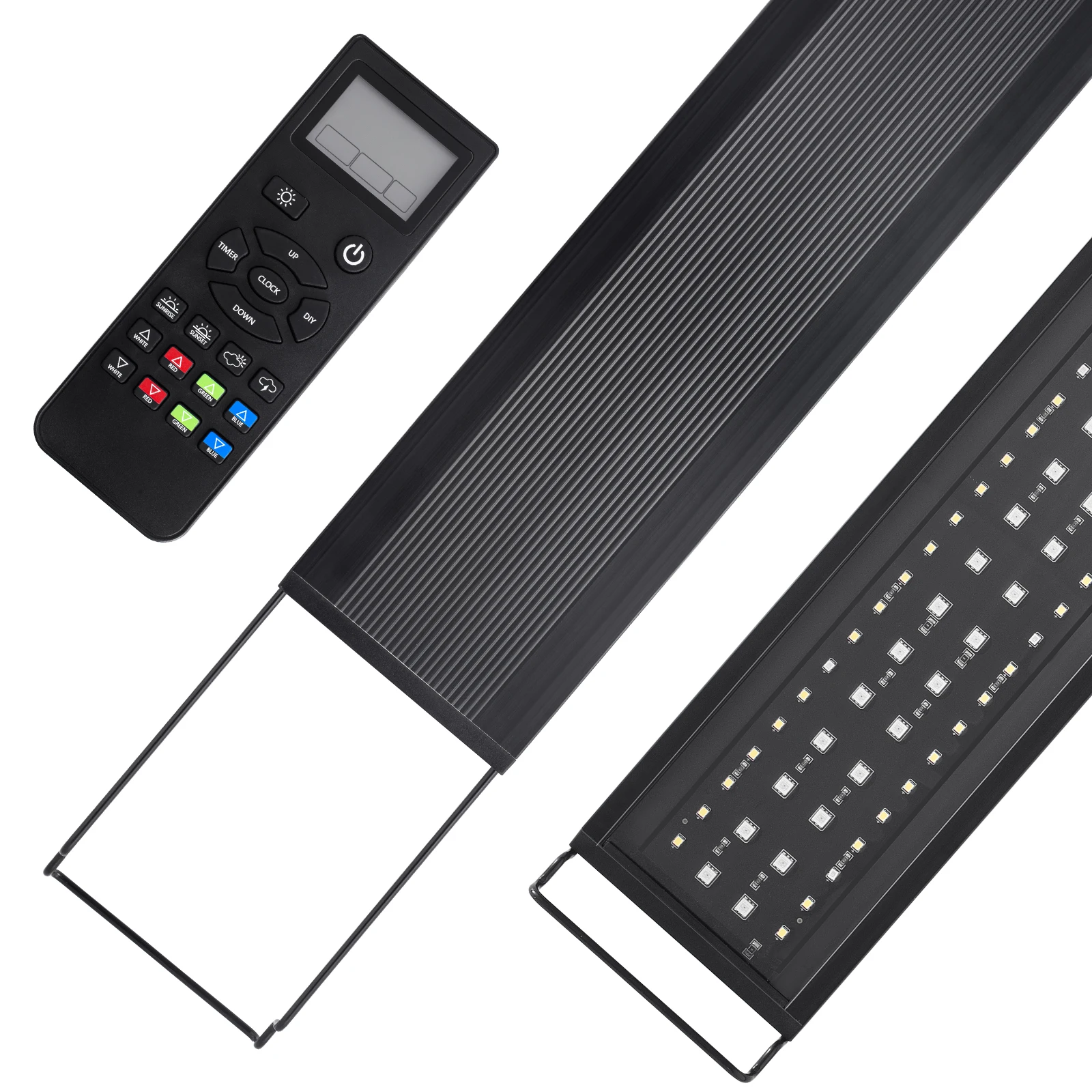 

30-60cm Aquarium Full Spectrum with Remote Control LED Light Fish Tank DIY Color Brightness Weather Mode Plant Grow Light IP68