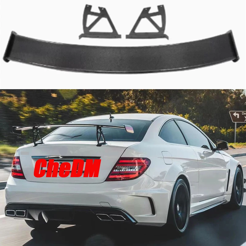 

For Mercedes Benz C-Level 204 C63 AMG Coupe 100%Real Carbon Fiber Black Series Trunk Spoiler Rear Wing 2Door 2007-2014 BS Style