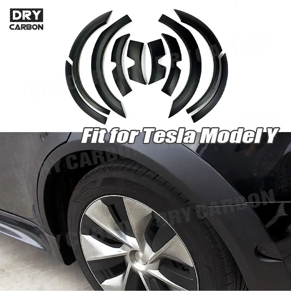 Matte Black Wide Body Wheel Eyebrow for Tesla Model Y 2021+ Car Bodykits Accessories Car Fender Flares Wide Wheel Arches