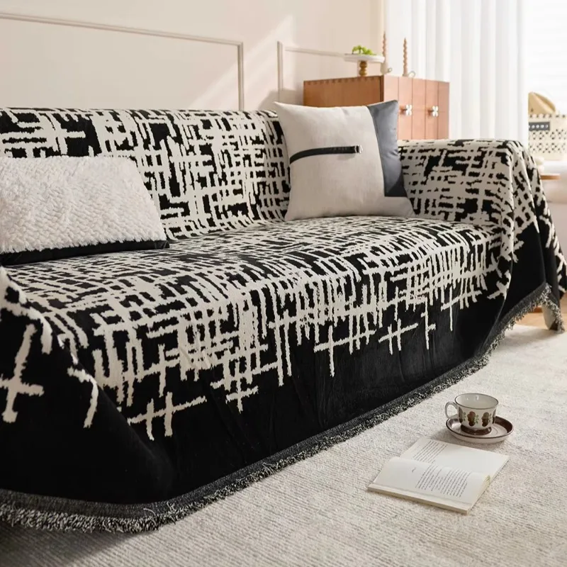 Modern life courtyard velvet sofa cover all-inclusive set protective cloth cover printed armchair fashion sofa towel