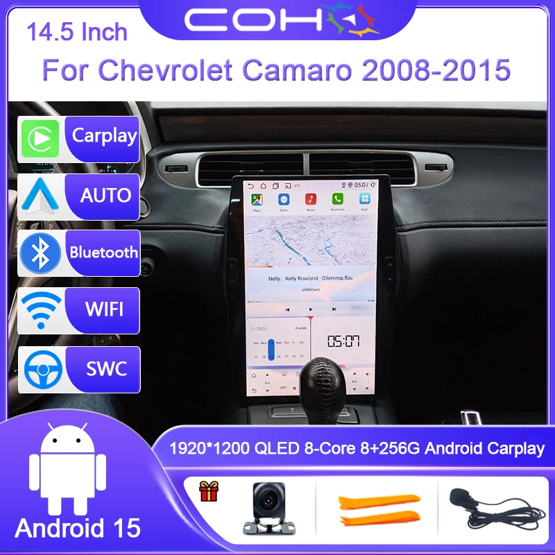 

14.5Inch For Chevrolet Camaro COPO 2008-2015 Android15 8-Core 8G+256G Car Multimedia Player Stereo Receiver Radio GPS 4G Carplay