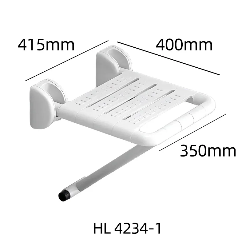 كرسي استحمام مثبت على الحائط بتصميم عصري من الفولاذ المقاوم للصدأ قابل للطي ومضاد للانزلاق وصديق للبيئة لسلامة المسنين في الحمام