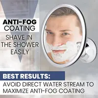 Espejo de Baño Antivaho para Maquillaje con Potente Ventosa Giratoria 360° para Ducha, Ideal para Afeitar y Baño