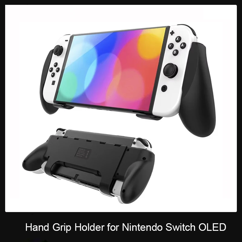

Hand Grip Stand Holder for Nintendo Switch OLED Anti-slip Back Cover Protector Joystick Stand with Bracket Card Storage Slot