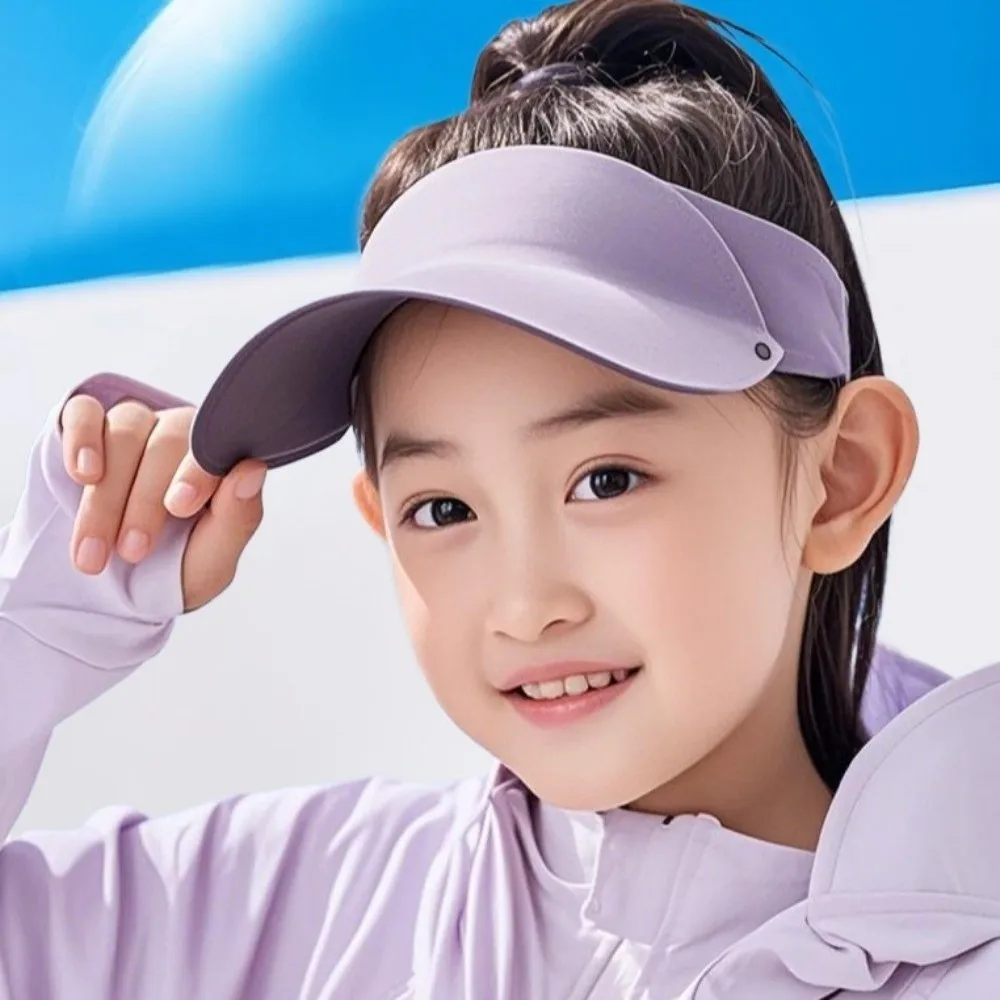 

Elastic Quick-dry Sunshade Hat Seamless Anti-UV Summer Sunhat Soft Solid Color Children's Sunscreen Cap Girls