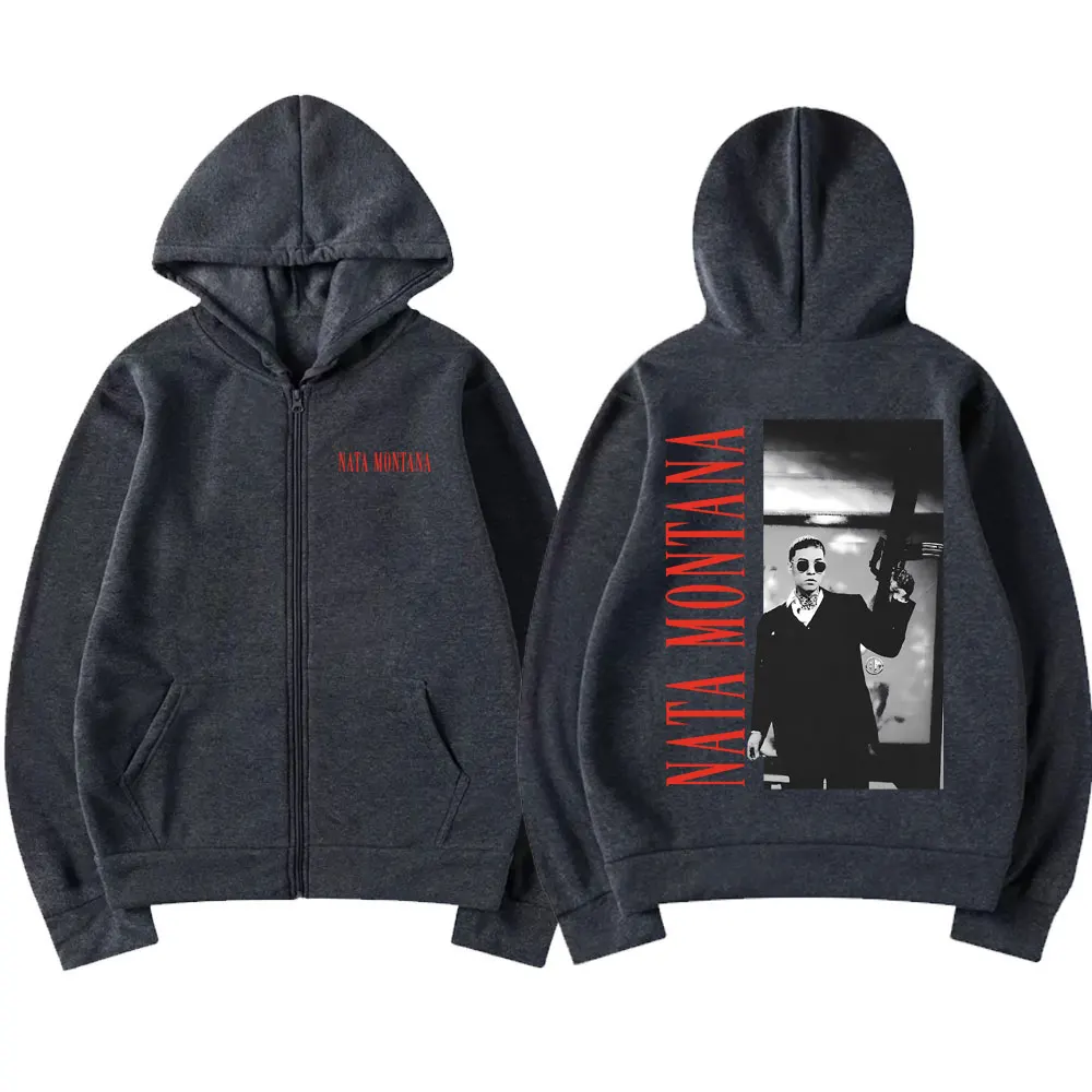 Singer Natanael Cano Nata Montana Zipper Hoodie Male Vintage Oversized Zip Up Jacket Men Casual Hip Hop Hoodies Men's Streetwear