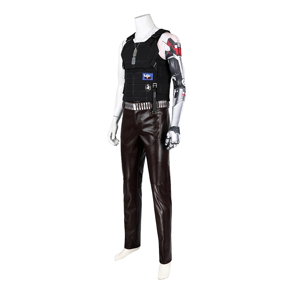 Johnny Hallyhand Cosplay Fato para homens adultos, uniforme de batalha retrô punk, roupa de jogo, roupas de combate