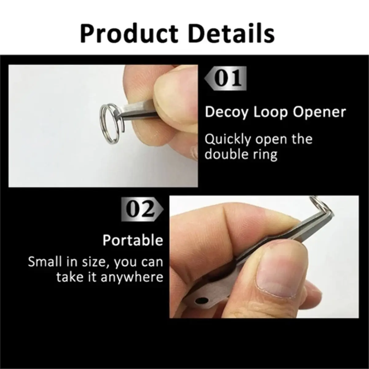 2pcs Ring Opening Pliers Quick Split Rings Opener Tool Fishing Line Tweezers