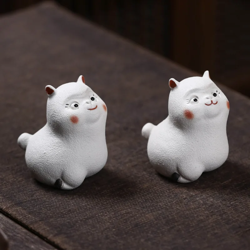 1 PC Purple Clay Alpaca Tea Pet Handmade Cute Sheep Sculpture Super Adorable Ceramic Animal Figurine Home Table Decoration Craft