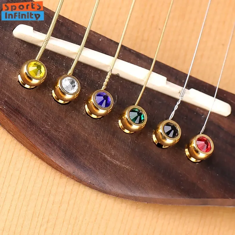 1 Pcs Guitar Strings Nail Acoustic Guitar Bridge Pins Brass Strings Fixed Cone String Pins String Nails Wood Guitar Accessories