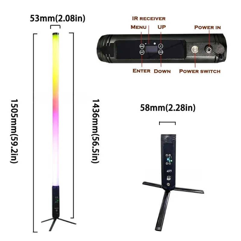 IP65 Waterproof Pixell DJ Tube 8pcs with case Led 360 Full Color Wireless Dmx Light for DJ  Event Stage Club Bar