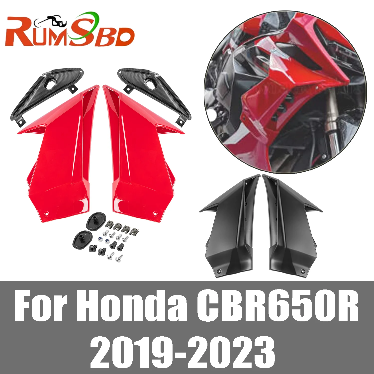 

CBR650R Side Cover Fairing For Honda CBR650R 2019 2020 2021 2022 2023 Motorcycle Guard Down Force Naked Spoilers Fixed Winglet