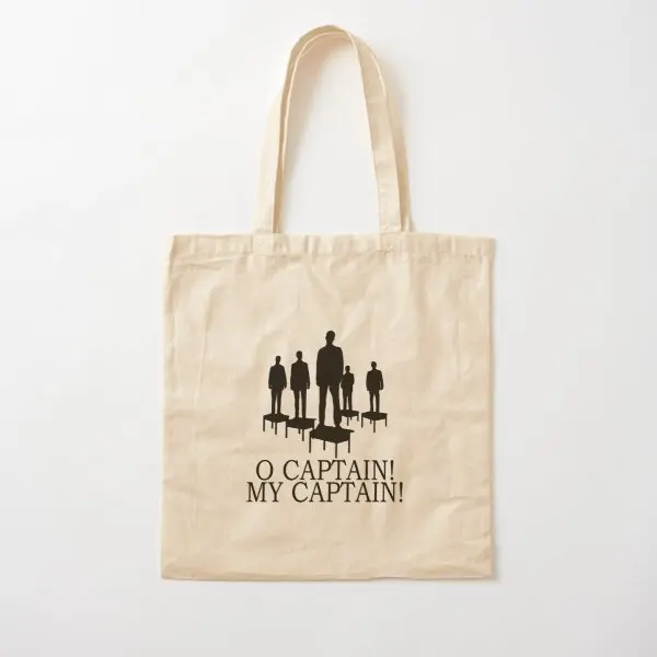 Dead Poets Society O Captain My Captai  Canvas Bag Women Shopper Foldable Handbag Unisex Grocery Casual Fashion Ladies