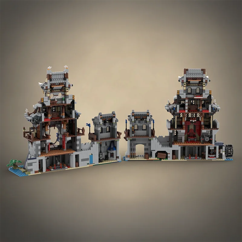 

New 3684Pcs Moc European Medieval Street View Horse Warriors Castle Model Diy Creative Ideas Child Toys Birthday Gifts Blocks