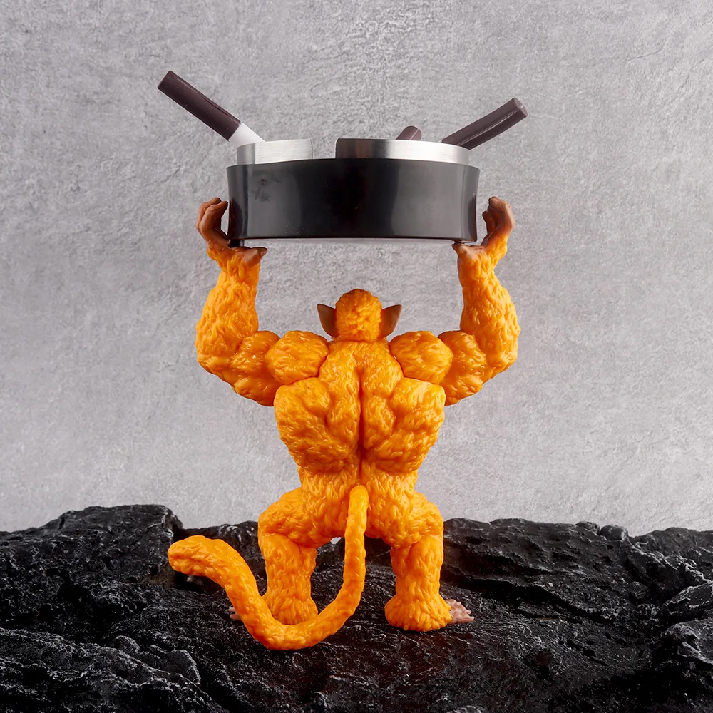 16cm Anime Dragon Ball Z Action Figure Super Saiyan Golden Ape Gorilla Collectible PVC Monkey Ashtray Decoration Model Men Gift