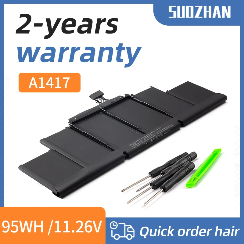 

SUOZHAN A1417 Laptop Battery for Apple Macbook Pro 15 inch A1398 (Mid 2012 Early 2013) Retina MC975LL/A MC976LL/A MD831LL/A