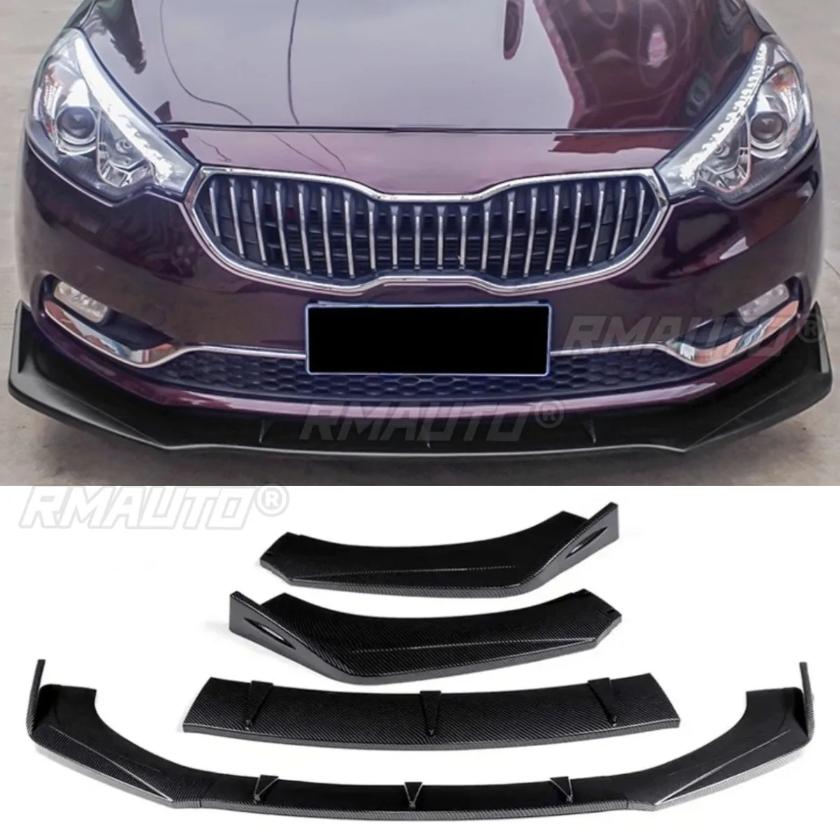 

Car Front Bumper Lip Front Bumper Splitter Diffuser Spoiler Bumper Protector Apron Cover Body Kit For Kia K3 Car Accessories