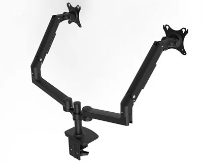 Dual screen monitor bracket mechanical spring stepless hover hanger