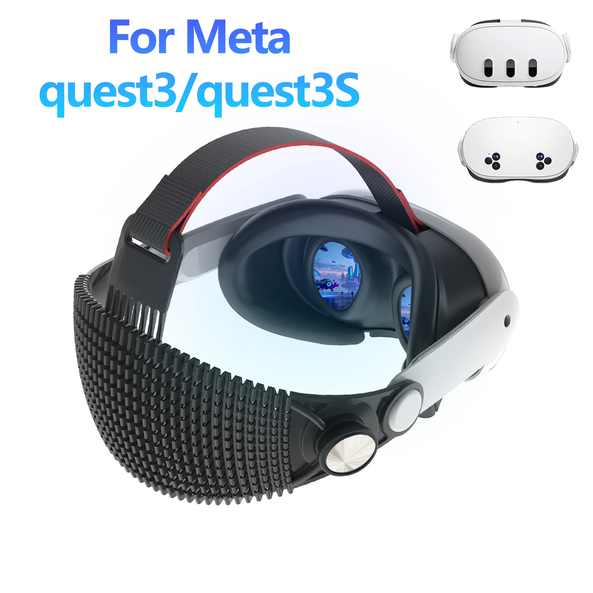 Adecuado para el accesorio de correa para la cabeza Meta Quest 3/Quest 3S elite, suave y cómodo para aliviar la presión, permitiendo acostarse de lado.