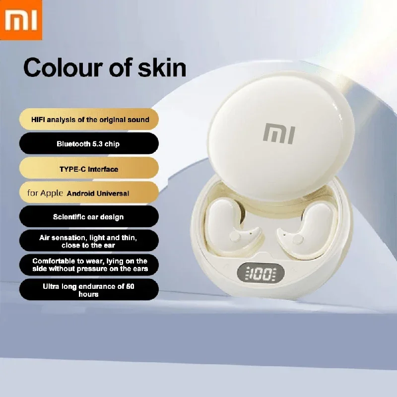 Redmi سماعات أذن صغيرة غير مرئية Y36 مع ميكروفون للنوم سماعات رأس ستيريو رياضية بلوتوث 5.3 Ipx5 سماعات لاسلكية مقاومة للماء