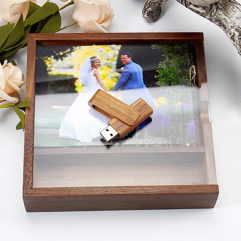 

Transparent cover wedding photo album USB 3.0 flash drive high-speed memory stick 128GB pen drive real capacity free custom logo