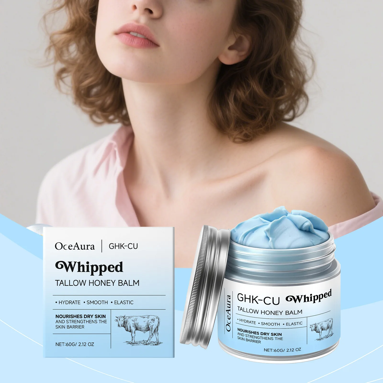 Tallow Honey Moisturizing Cream Improve Elasticity Nourish Dry Skin Tighten Sagging Light Weight Day Night Use Skin Massage Balm