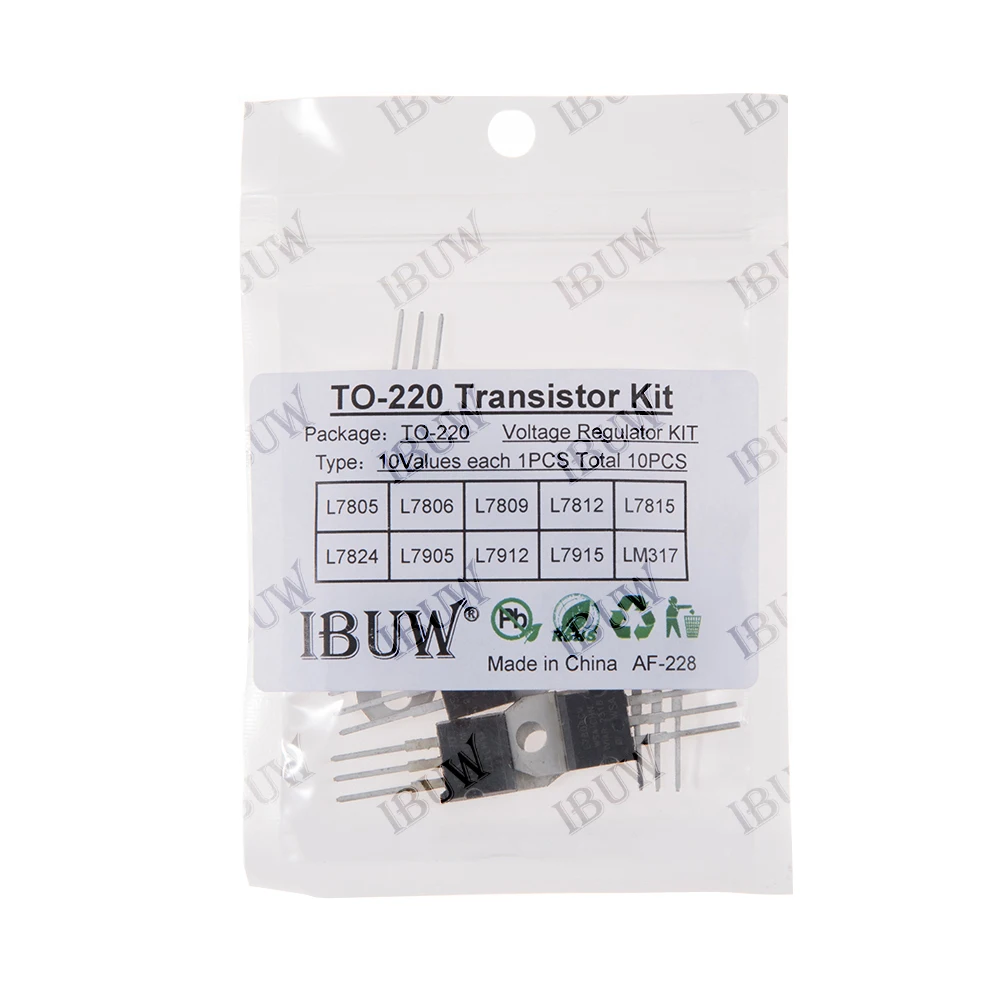 10PCS 10Values TO-220 Transistor Kit (L7805/L7812/LM317 etc.) Voltage Regulator for Industrial Power Supply KIT  DIY L7805 TO220