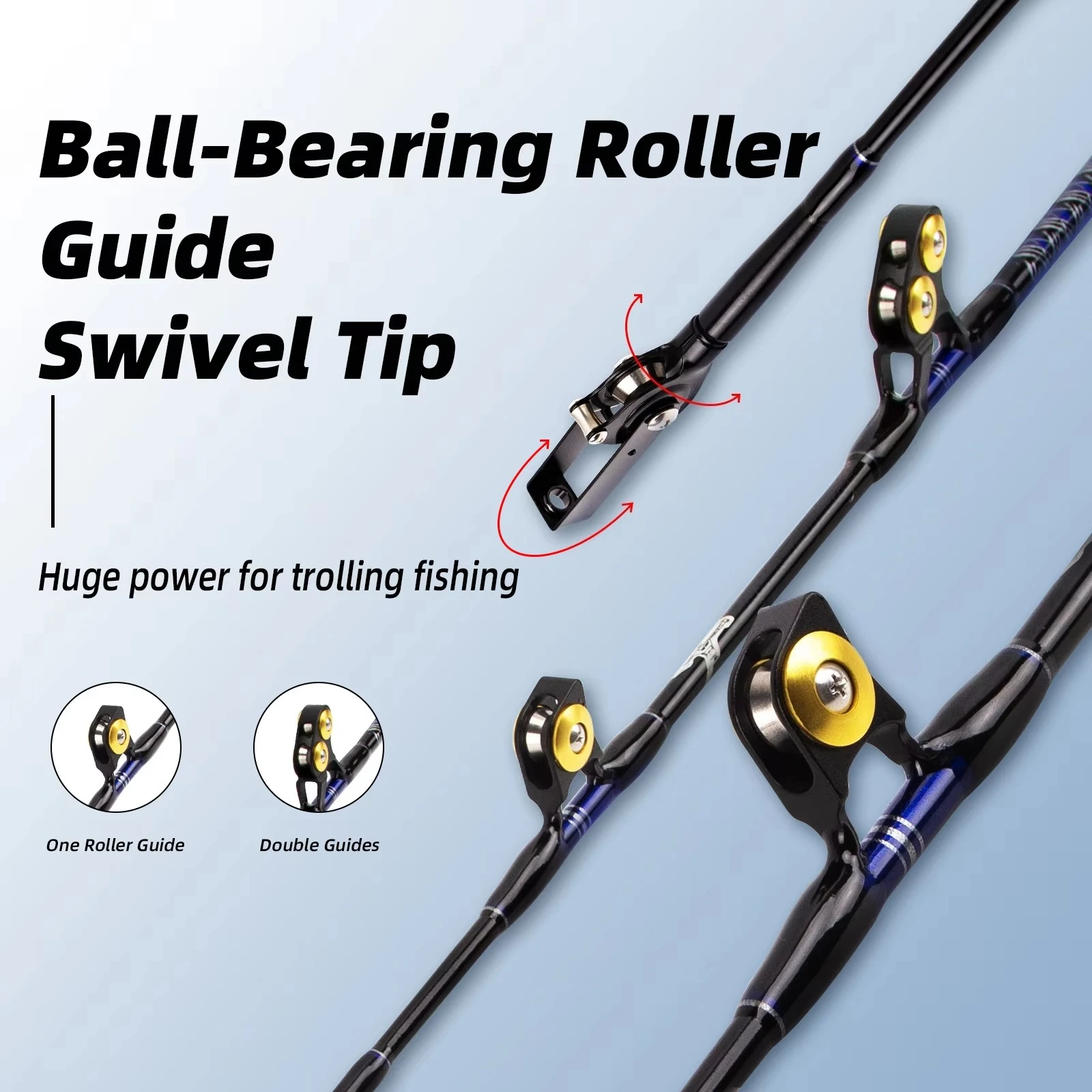 5ft 130lbs Aluminium Bent Butt Trolling Rod Swivel Tip Fiberglas Big Game Angelrute Tiefsee Thunfisch Boot Trolling Rod