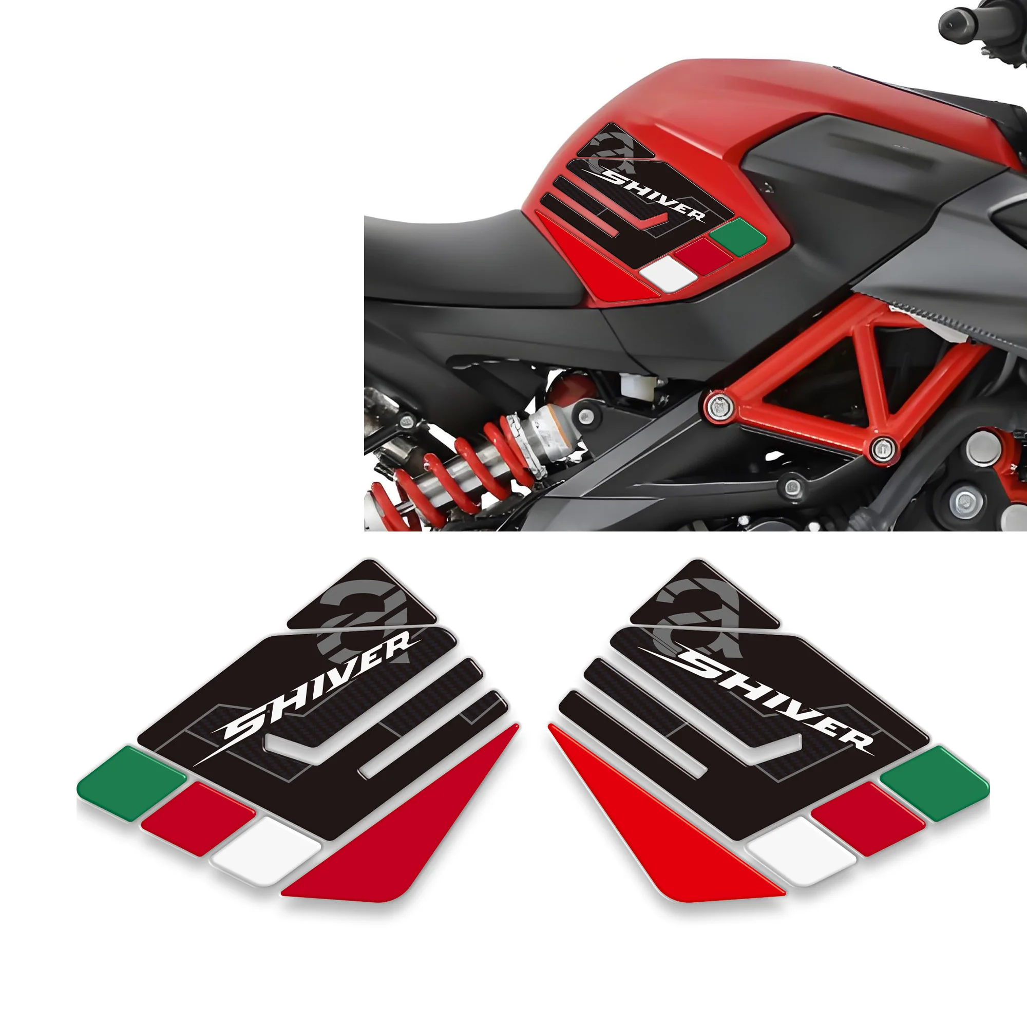 Motorcycle Tank Knee Pad Grips 3D stickers Decals Protector Gas Fuel Oil Kit for Aprilia SL 750 900 Shiver 2018-2023